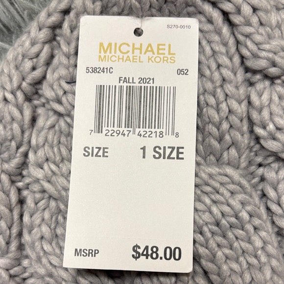 Michael Kors Gray Cable Knit Beanie - Picture 5 of 10